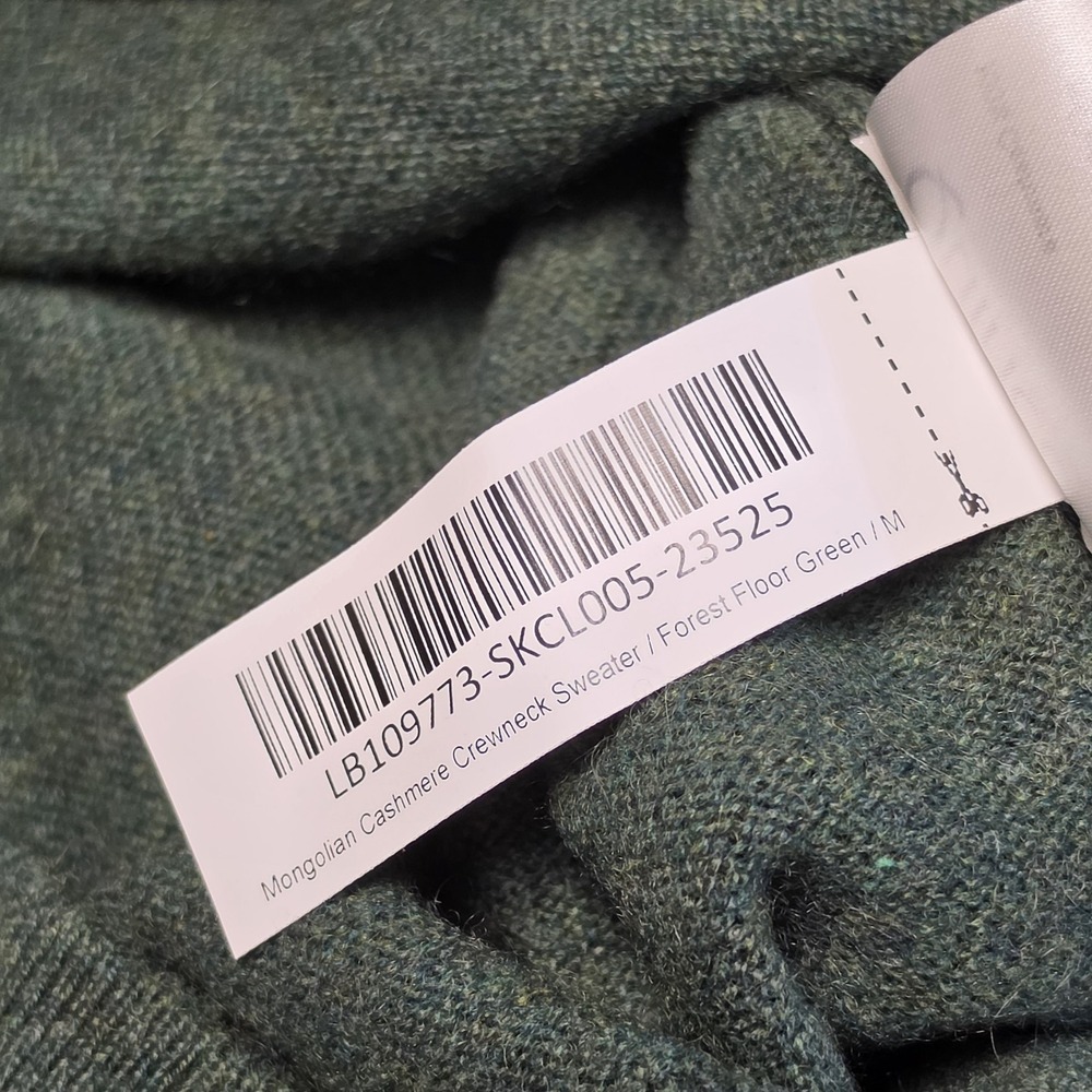 Quince Womens Mongolian Cashmere Crewneck Sweater Forest Floor Green Sz M NWT - Picture 8 of 8